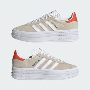Adidas Gazelle Bold Women Cream and Red Sneakers Size6  Size 6.5